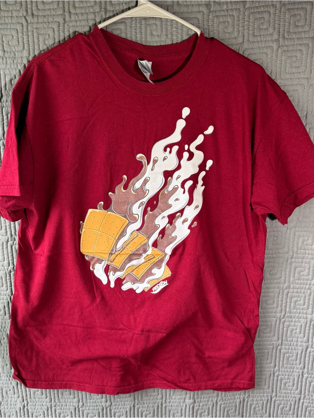 Gildan Heavy Cotton T-Shirt Mens Large Maroon Preston Playz 100% Cotton